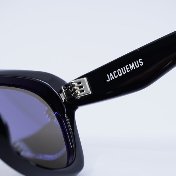 Jacquemus PALMIER JAC/59 C1 Sunglasses Shiny Black Cat Eye Frame, Grey Lenses - Picture 7 of 11